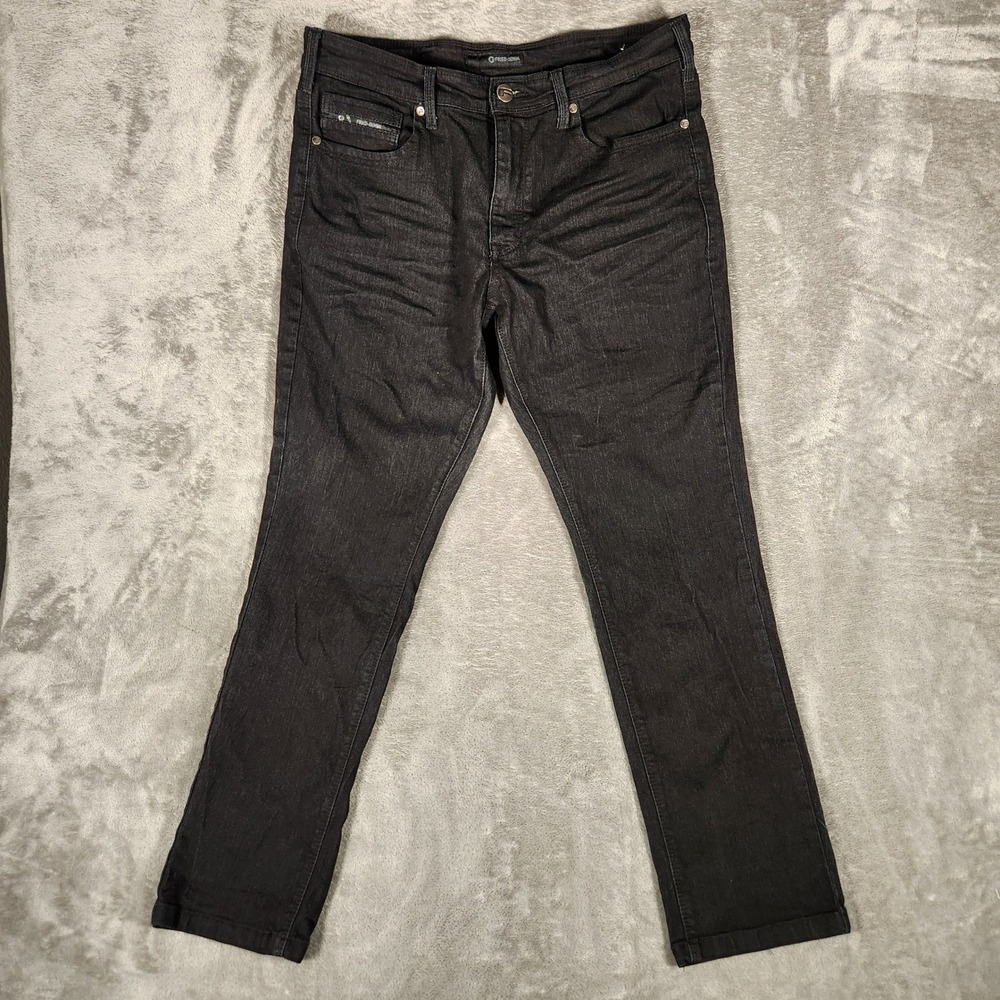 Fried Denim‎ Slim Jeans Mens 34x30 Black Excellent Stretch Cotton Blend Pants